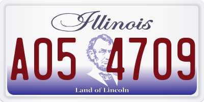 IL license plate A054709