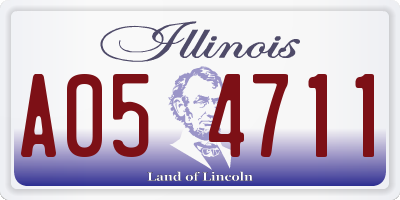 IL license plate A054711