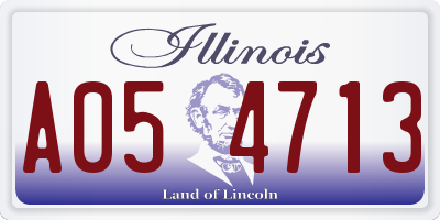 IL license plate A054713