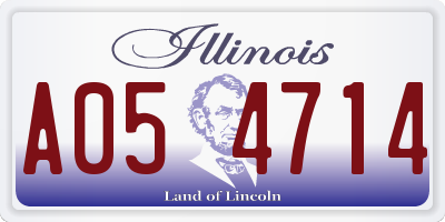 IL license plate A054714