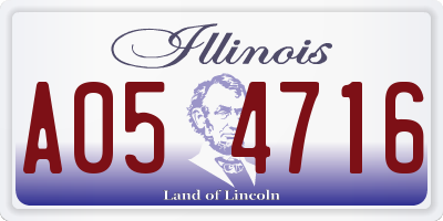 IL license plate A054716
