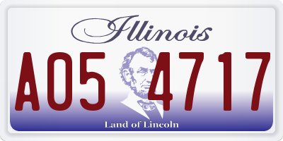 IL license plate A054717