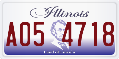 IL license plate A054718