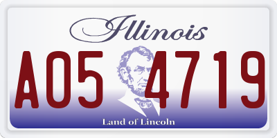 IL license plate A054719