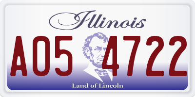 IL license plate A054722