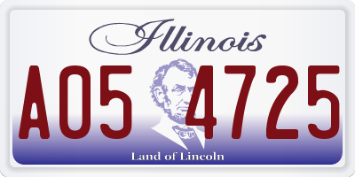 IL license plate A054725