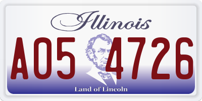 IL license plate A054726