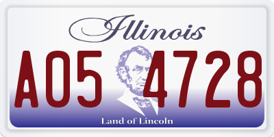 IL license plate A054728
