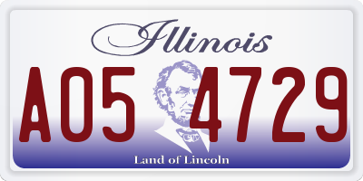 IL license plate A054729