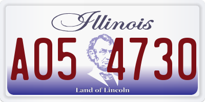IL license plate A054730