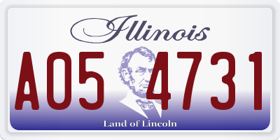 IL license plate A054731