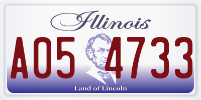 IL license plate A054733