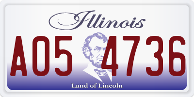 IL license plate A054736