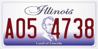 IL license plate A054738