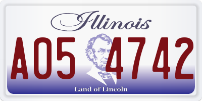 IL license plate A054742
