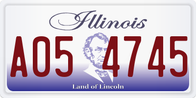 IL license plate A054745