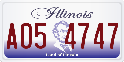 IL license plate A054747