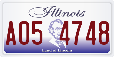 IL license plate A054748