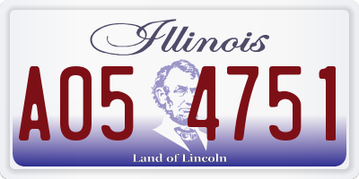 IL license plate A054751