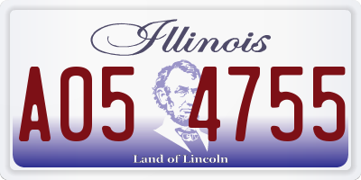 IL license plate A054755