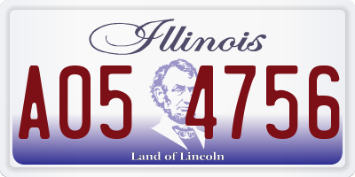 IL license plate A054756