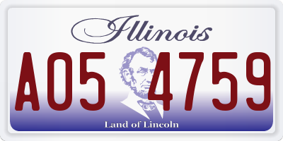IL license plate A054759