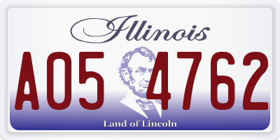 IL license plate A054762