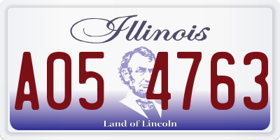 IL license plate A054763