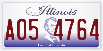 IL license plate A054764
