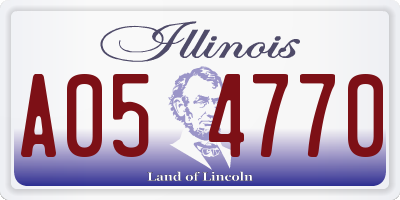IL license plate A054770