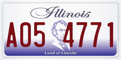 IL license plate A054771