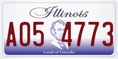 IL license plate A054773