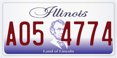 IL license plate A054774