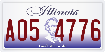 IL license plate A054776