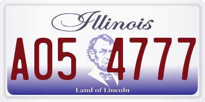 IL license plate A054777