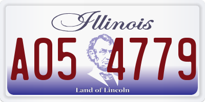 IL license plate A054779