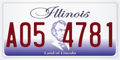 IL license plate A054781