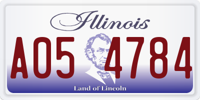 IL license plate A054784