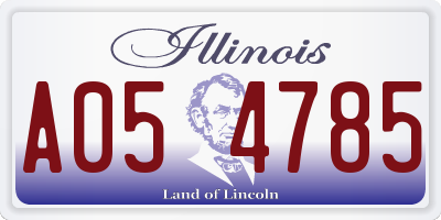 IL license plate A054785