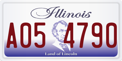 IL license plate A054790