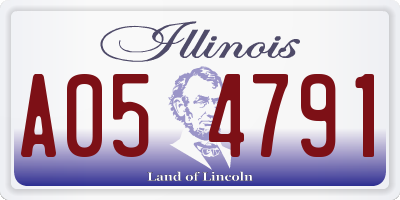 IL license plate A054791