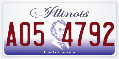 IL license plate A054792