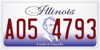 IL license plate A054793