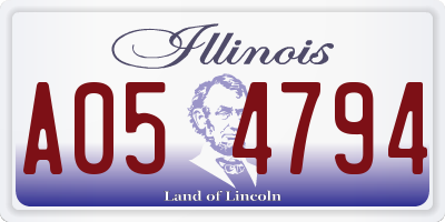 IL license plate A054794