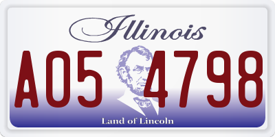 IL license plate A054798