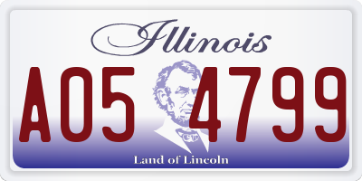 IL license plate A054799