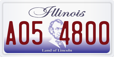 IL license plate A054800