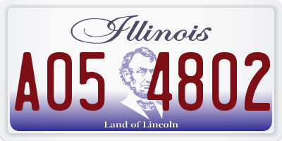 IL license plate A054802