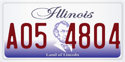 IL license plate A054804