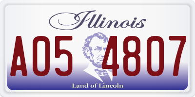 IL license plate A054807